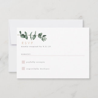 Moderne Eukalyptus Greenery RSVP Card Karte