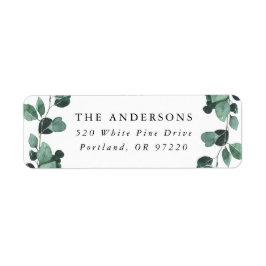 Moderne Eukalyptus Grüne Rücksendeadresse