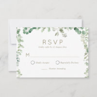 moderne Eukalyptus-Grünkarte RSVP
