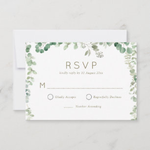 moderne Eukalyptus-Grünkarte RSVP Karte