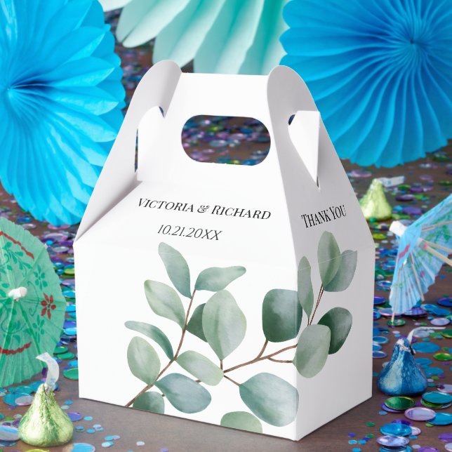 Moderne Eukalyptus-Grünzeug-Hochzeit Geschenkschachtel (Party)