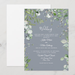 Moderne Eukalyptus-Hochzeit mit beiden Eltern stau Einladung