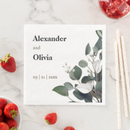 Moderne Eukalyptus-Hochzeit Serviette