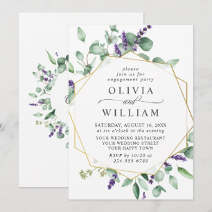 Moderne Eukalyptus Lavender ENGAGEMENT PARTEI Einladung
