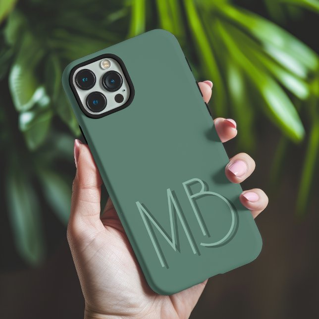 Moderne Eukalyptus-Monogramm-Initialen Zeitgenössi Case-Mate iPhone Hülle (Von Creator hochgeladen)