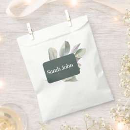 moderne Eukalyptus-Tischnummer Geschenktütchen