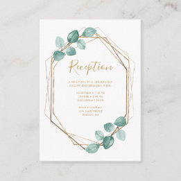 Moderne Eukalyptus Watercolor Gold Script Wedding Begleitkarte