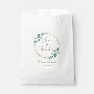 Moderne Eukalyptus-Watercolor-Kaffeezitat Hochzeit Geschenktütchen