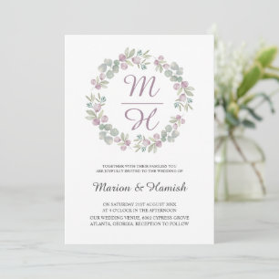 Moderne Eukalyptus Watercolor Wreath Wedding Einladung
