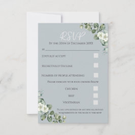 Moderne Eukalyptus Wedding RSVP Response Card Dankeskarte