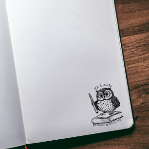 Moderne Ex Libris mit Buch, Custom Library Gummistempel