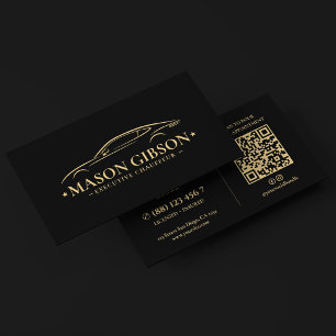 Moderne Executive-Chauffeur-Luxus-Schwarzfahrzeug Visitenkarte