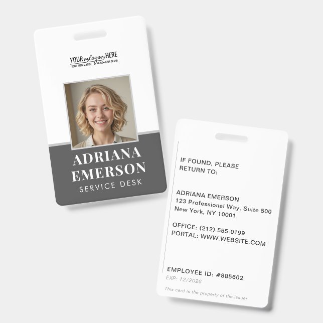 Moderne Executive Schiefergrau Silber Unternehmens Ausweis (Vorder- & Rückseite)