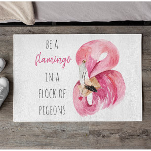 Moderne exotisch rosa Aquarellfärbung mit Zitat Fußmatte