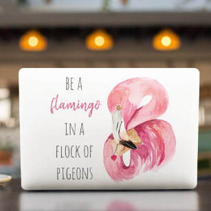 Moderne exotisch rosa Aquarellfärbung mit Zitat HP Laptop-Aufkleber