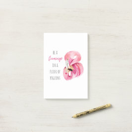 Moderne exotisch rosa Aquarellfärbung mit Zitat Post-it Klebezettel