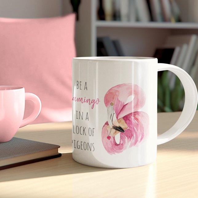 Moderne exotisch rosa Aquarellfärbung mit Zitat Zweifarbige Tasse (Von Creator hochgeladen)