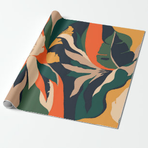 Moderne exotische Dschungel-Pflanze illustrieren M Geschenkpapier