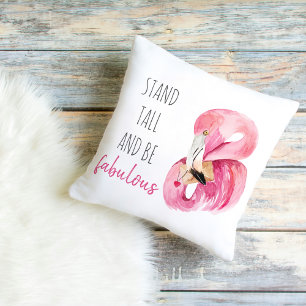 Moderne exotische Flamingos stehen hoch und sind F Kissen
