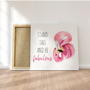 Moderne exotische Flamingos stehen hoch und sind F Leinwanddruck