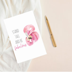 Moderne exotische Flamingos stehen hoch und sind f Post-it Klebezettel