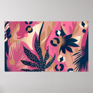 Moderne exotische Muster mit Leopardenhaut. kreati Poster