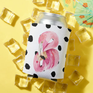 Moderne exotische rosa Aquarellfarben Flamingo & D Dosenkühler