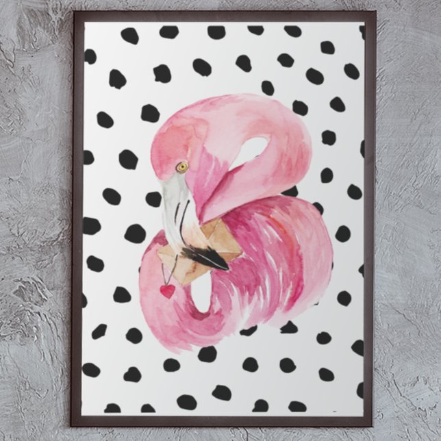 Moderne exotische rosa Aquarellfarben Flamingo & D Poster (Von Creator hochgeladen)