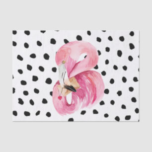 Moderne exotische rosa Aquarellfarben Flamingo & D Seidenpapier