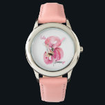 Moderne exotische Rosa Flamingo Wasserfarbe Armbanduhr<br><div class="desc">Moderne exotische Rosa Flamingo Wasserfarbe</div>