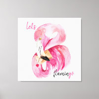 Moderne exotische rosa Let's Flamingo Aquarell