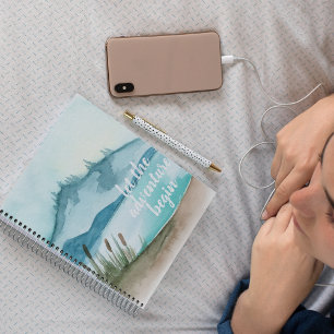 Moderne exotische rosa Let's Flamingo Aquarell Notizblock
