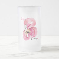 Moderne exotische rosa Let's Flamingo-Wasserfarbe