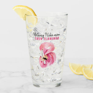 Moderne exotische rosa Wasserfarbe Flamingo-Gesche Glas