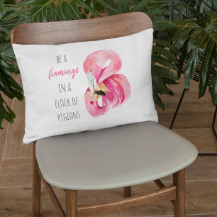 Moderne exotische rosa Wasserfarbe Flamingo mit Zi Dekokissen