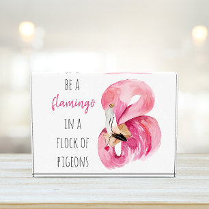 Moderne exotische rosa Wasserfarbe Flamingo mit Zi Fotoblock