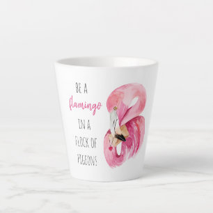 Moderne exotische rosa Wasserfarbe Flamingo mit Zi Milchtasse