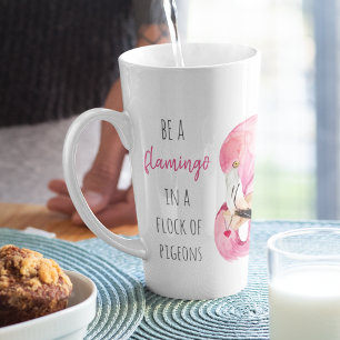 Moderne exotische rosa Wasserfarbe Flamingo mit Zi Milchtasse