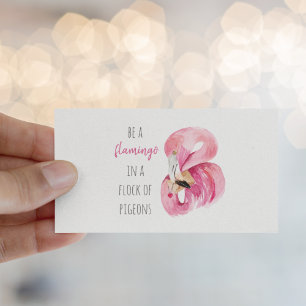 Moderne exotische rosa Wasserfarbe Flamingo mit Zi Visitenkarte