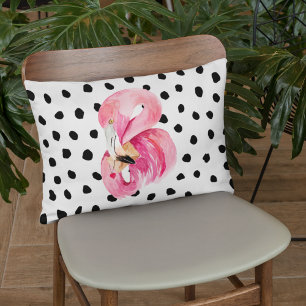 Moderne exotische rosa Wasserfarbe Flamingo & Punk Dekokissen