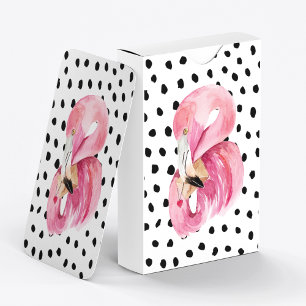 Moderne exotische rosa Wasserfarbe Flamingo & Punk Spielkarten
