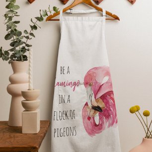 Moderne exotische rosa Wasserfarben-Flamingos mit  Schürze