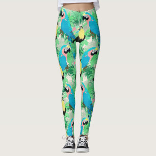 Moderne exotische Vögel & Foliage Tropical Design Leggings