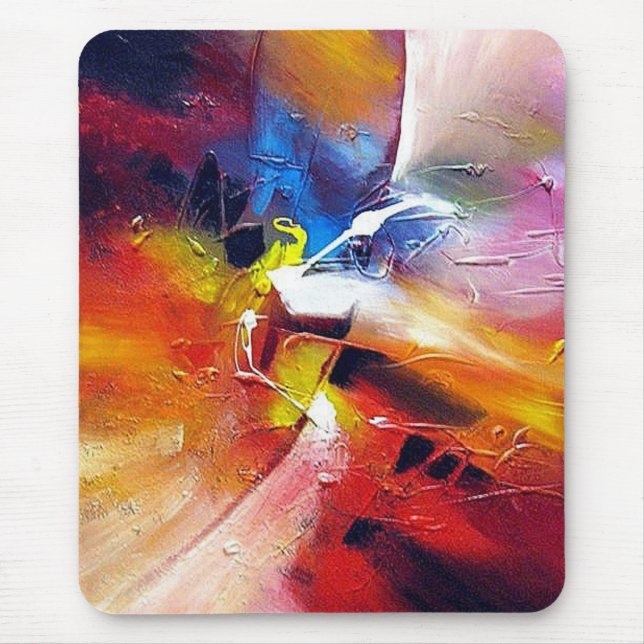 Moderne expressionistische Abstrakte Malerei Trend Mousepad (Vorne)