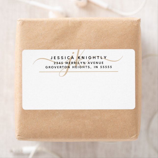 Moderne Extravagant Script Gold Monogram Initials (Insitu)