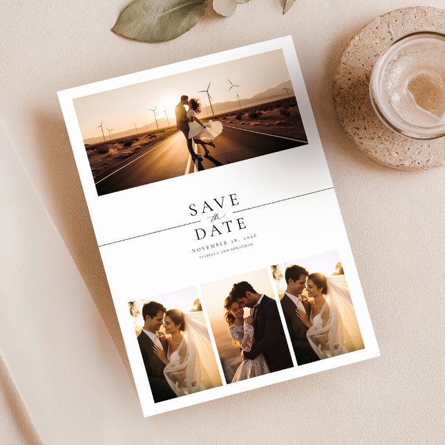 Moderne Extravagante 8 Fotocollage-Hochzeit rettet Einladung (Von Creator hochgeladen)