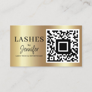 Moderne Eyelash Erweiterungen QR Code Black und Go Visitenkarte