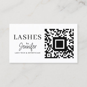 Moderne Eyelash Erweiterungen QR Code Schwarz und  Visitenkarte