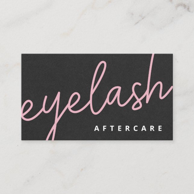 Moderne Eyelash-Extensions Lash-Lift Nachsorge Visitenkarte (Vorderseite)