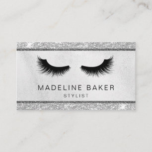 Moderne Eyelashes Makeup Silver Glitzer Lashes Las Visitenkarte